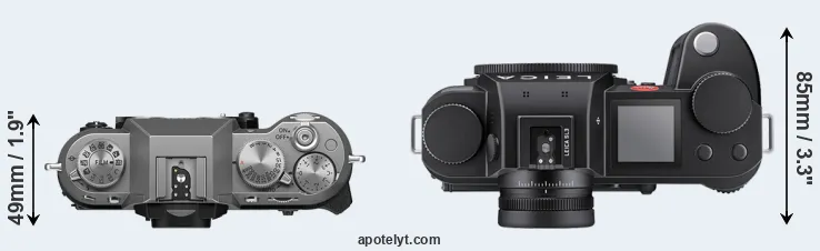 Compare X-T50 versus Leica SL3 top