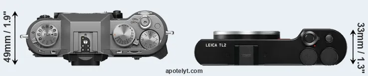Compare X-T50 versus TL2 top