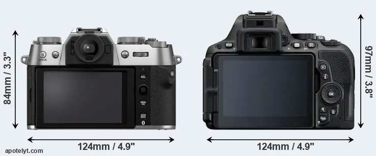 Comparison X-T50 or D5500 rear