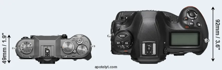 Compare X-T50 versus D6 top