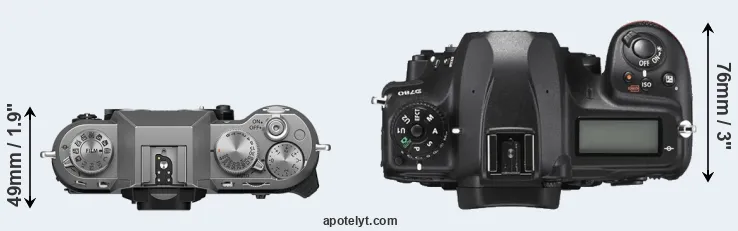 Compare X-T50 versus D780 top