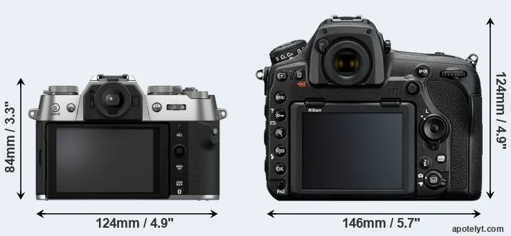 Comparison X-T50 or D850 rear