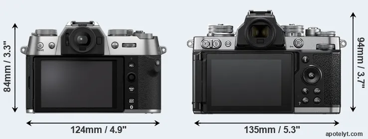 Comparison X-T50 or Z fc rear