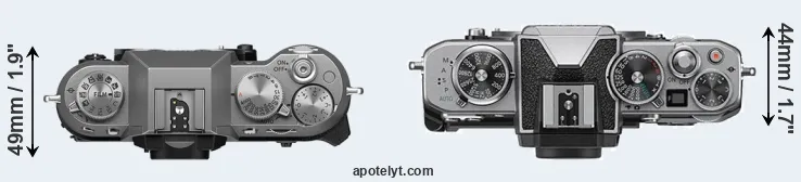 Compare X-T50 versus Z fc top