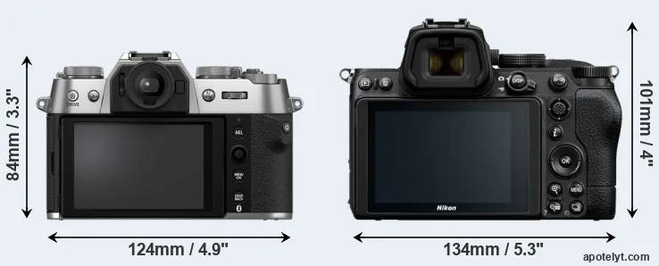 Comparison X-T50 or Z5 rear