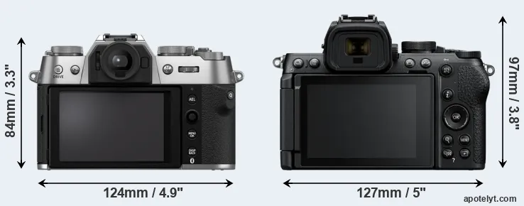 Comparison X-T50 or Z50 II rear
