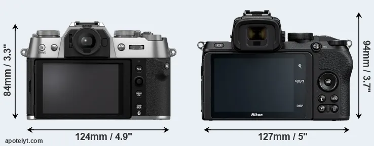 Comparison X-T50 or Z50 rear