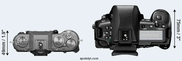 Compare X-T50 versus E-3 top