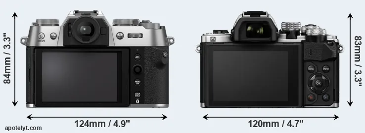 Comparison X-T50 or E-M10 II rear