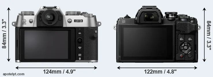 Comparison X-T50 or E-M10 IV rear