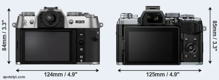 Comparison X-T50 or E-M5 III rear