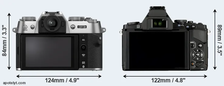 Comparison X-T50 or E-M5 rear