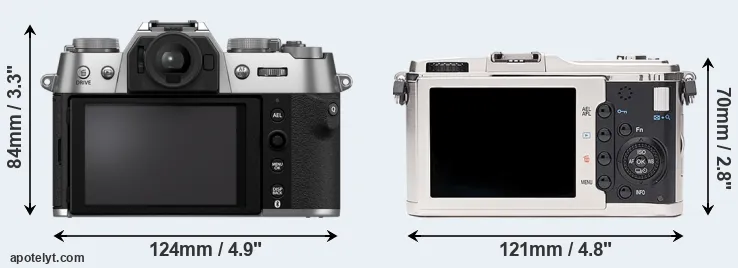 Comparison X-T50 or E-P1 rear