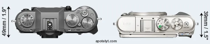 Compare X-T50 versus E-PL9 top