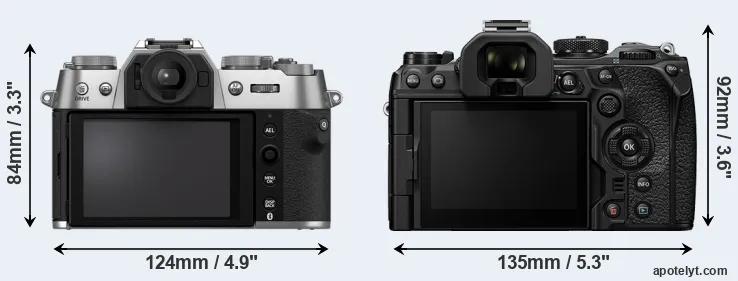 Comparison X-T50 or OM-1 II rear