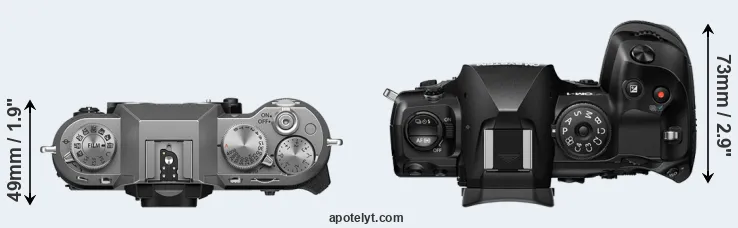 Compare X-T50 versus OM-1 II top