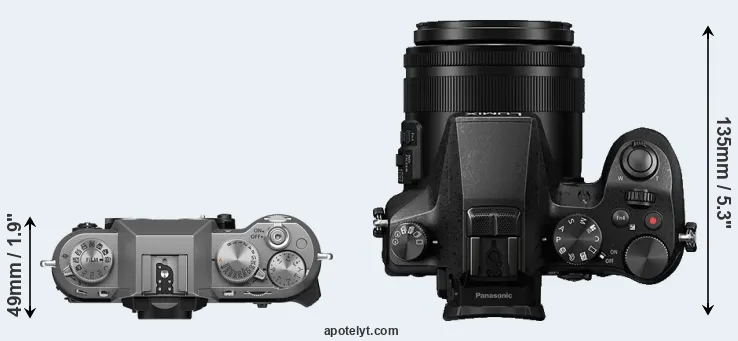 Compare X-T50 versus FZ2000 top