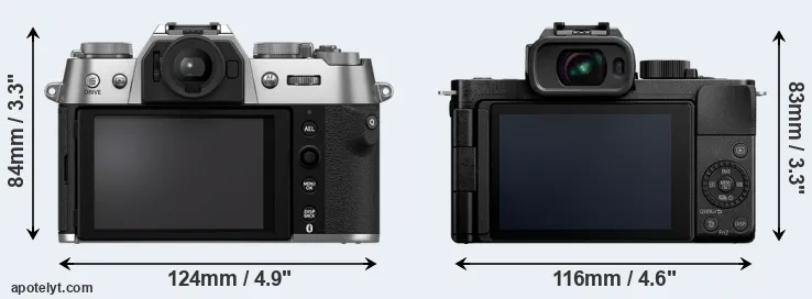 Comparison X-T50 or G100 rear