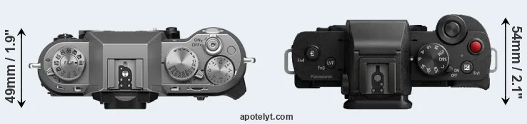 Compare X-T50 versus G100 top