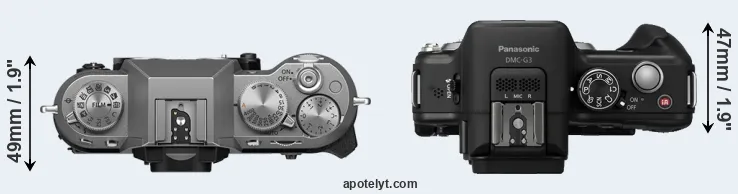 Compare X-T50 versus G3 top