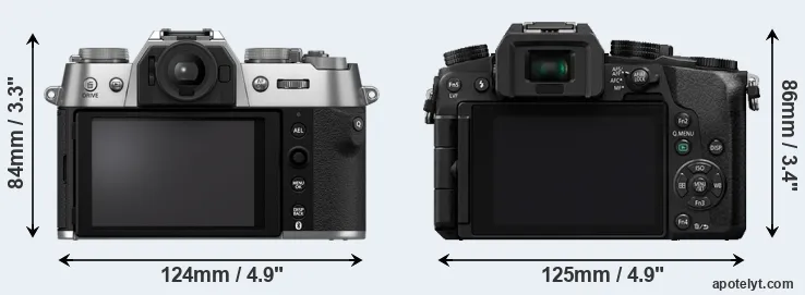 Comparison X-T50 or G7 rear