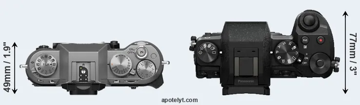 Compare X-T50 versus G7 top