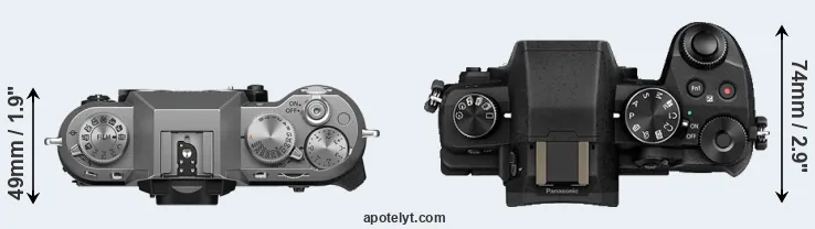 Compare X-T50 versus G85 top