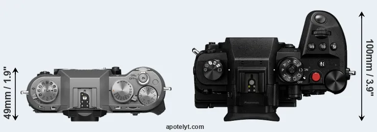 Compare X-T50 versus GH6 top