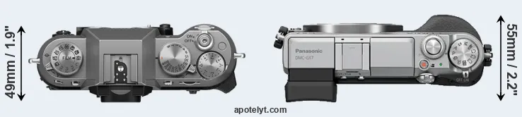 Compare X-T50 versus GX7 top
