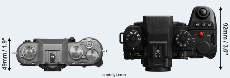 Compare X-T50 versus S1 II top
