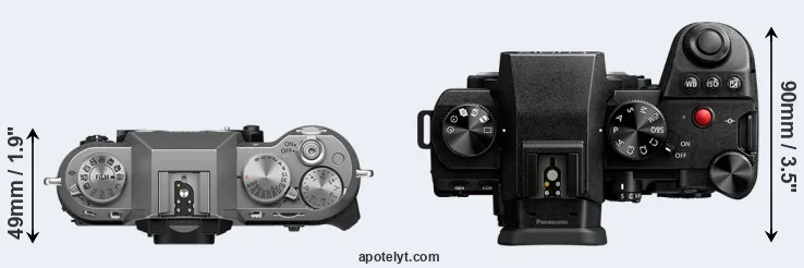 Compare X-T50 versus S5 II top