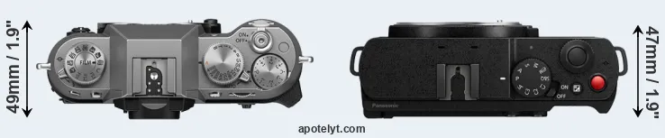 Compare X-T50 versus S9 top