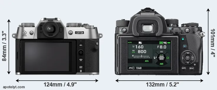 Comparison X-T50 or KP rear