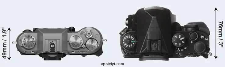Compare X-T50 versus KP top