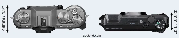 Compare X-T50 versus WG-8 top