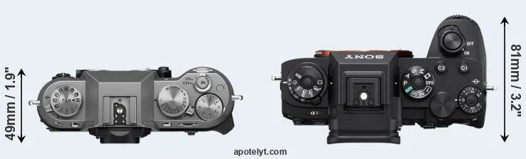 Compare X-T50 versus A1 top