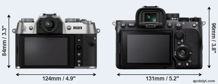 Comparison X-T50 or A7 IV rear