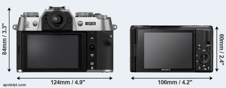 Comparison X-T50 or ZV-1 II rear