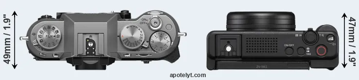 Compare X-T50 versus ZV-1 II top