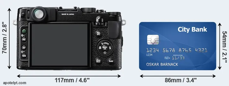 X10 and credit card rear side