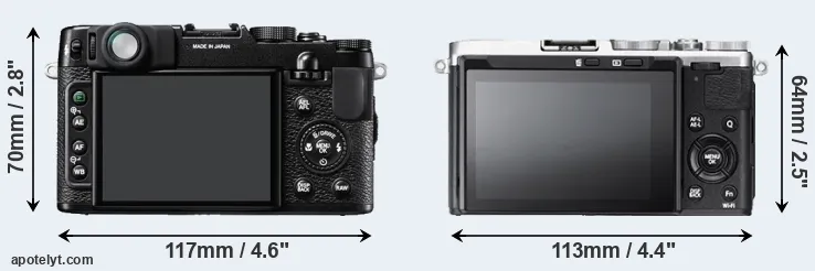 Comparison X10 or X70 rear