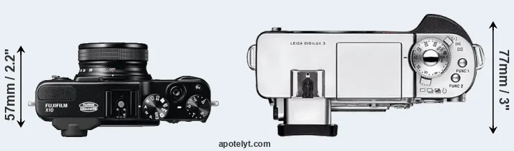 Compare X10 versus Digilux 3 top
