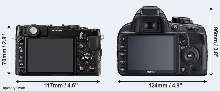 Comparison X10 or D3100 rear