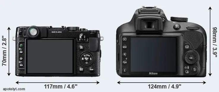 Comparison X10 or D3400 rear