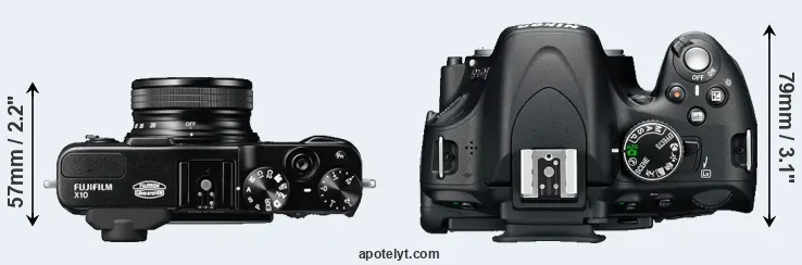 Compare X10 versus D5100 top