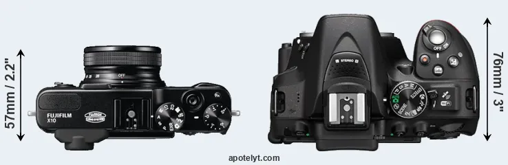 Compare X10 versus D5300 top