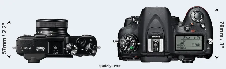 Compare X10 versus D7100 top