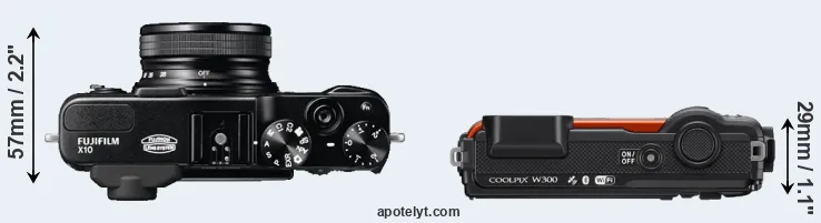 Compare X10 versus W300 top