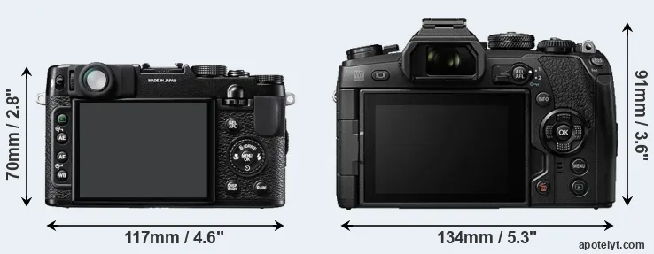 Comparison X10 or E-M1 II rear