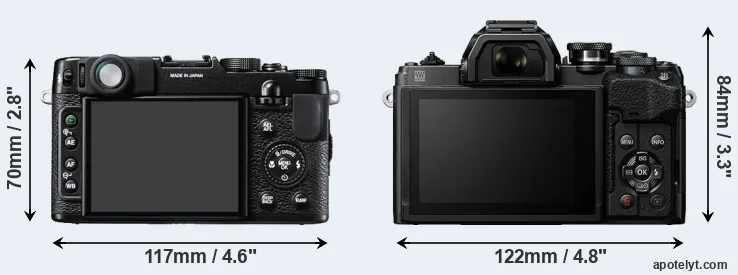 Comparison X10 or E-M10 IV rear